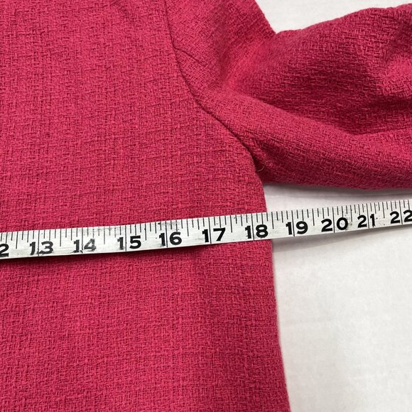 Nanette Lepore Blazer Womens 8 Pink Tweed Boucle Knit Jacket Tweed Fringe Jacket - Picture 8 of 8